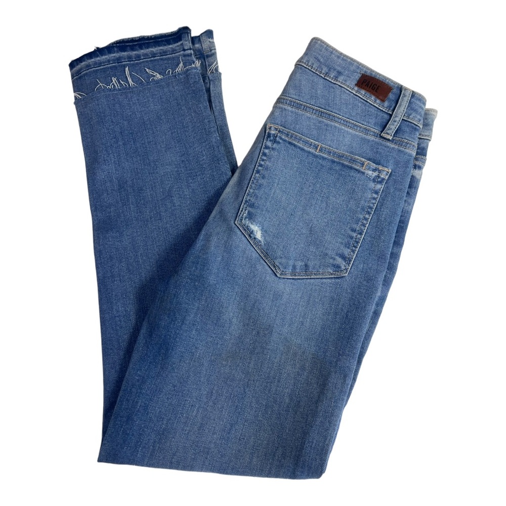 Paige Jeans Women's 30" Measures as a‎ 27" Frayed Double Hem Straight Leg